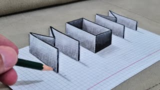 3d drawing mom on checkered paper  How to draw 3d