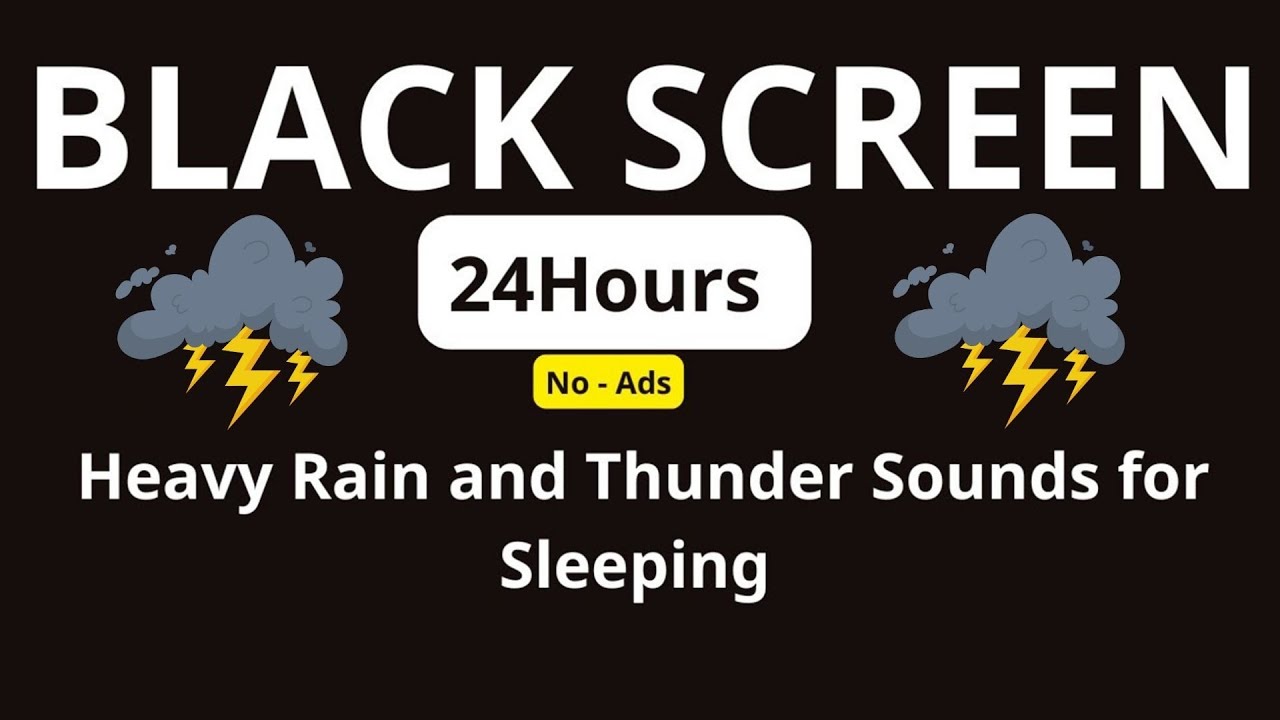 🔴 Heavy Rain and Thunder Sounds for Sleeping- Black Screen| Thunderstorm, White Noise, Stress Relief
