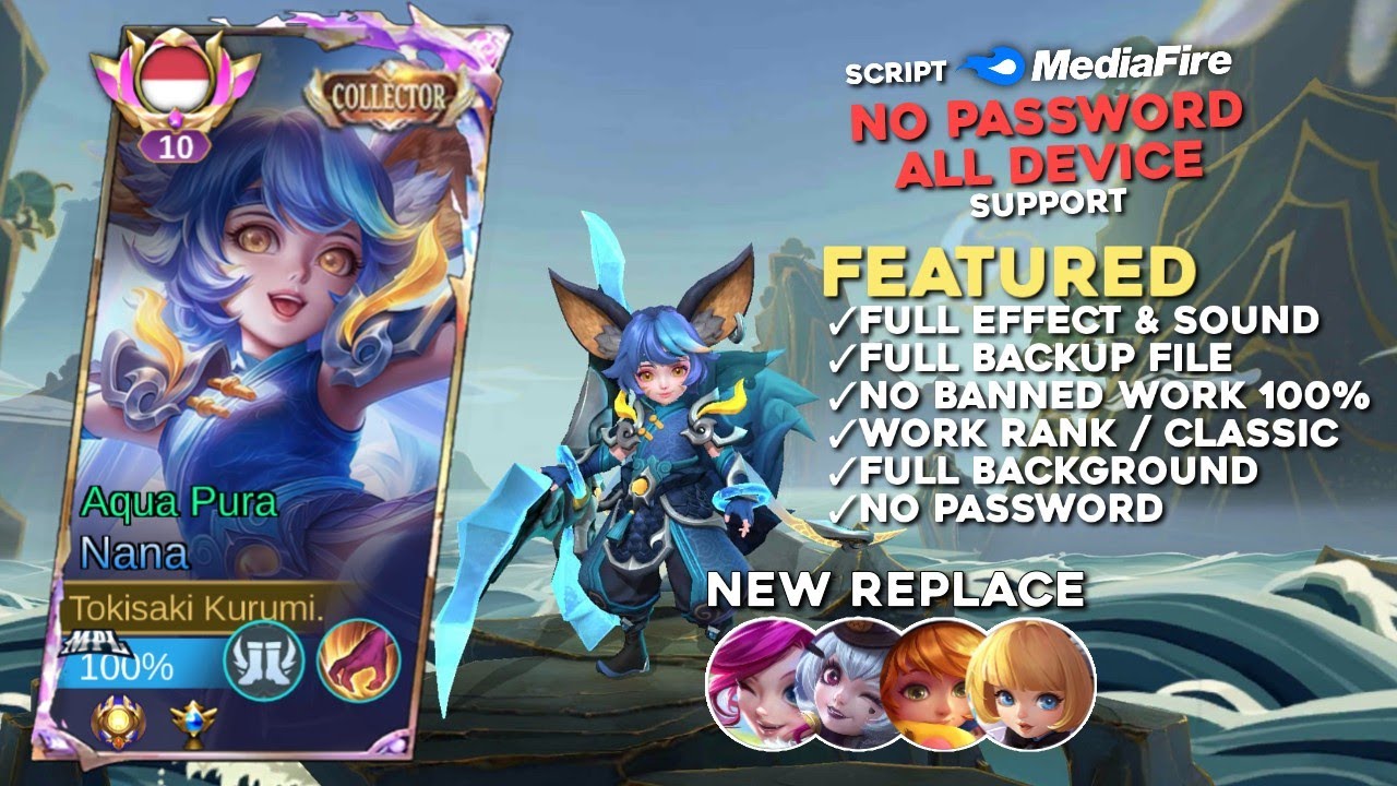 Script Skin Nana Collector - Aqua Pura No Password Full Effect Voice | Patch Terbaru