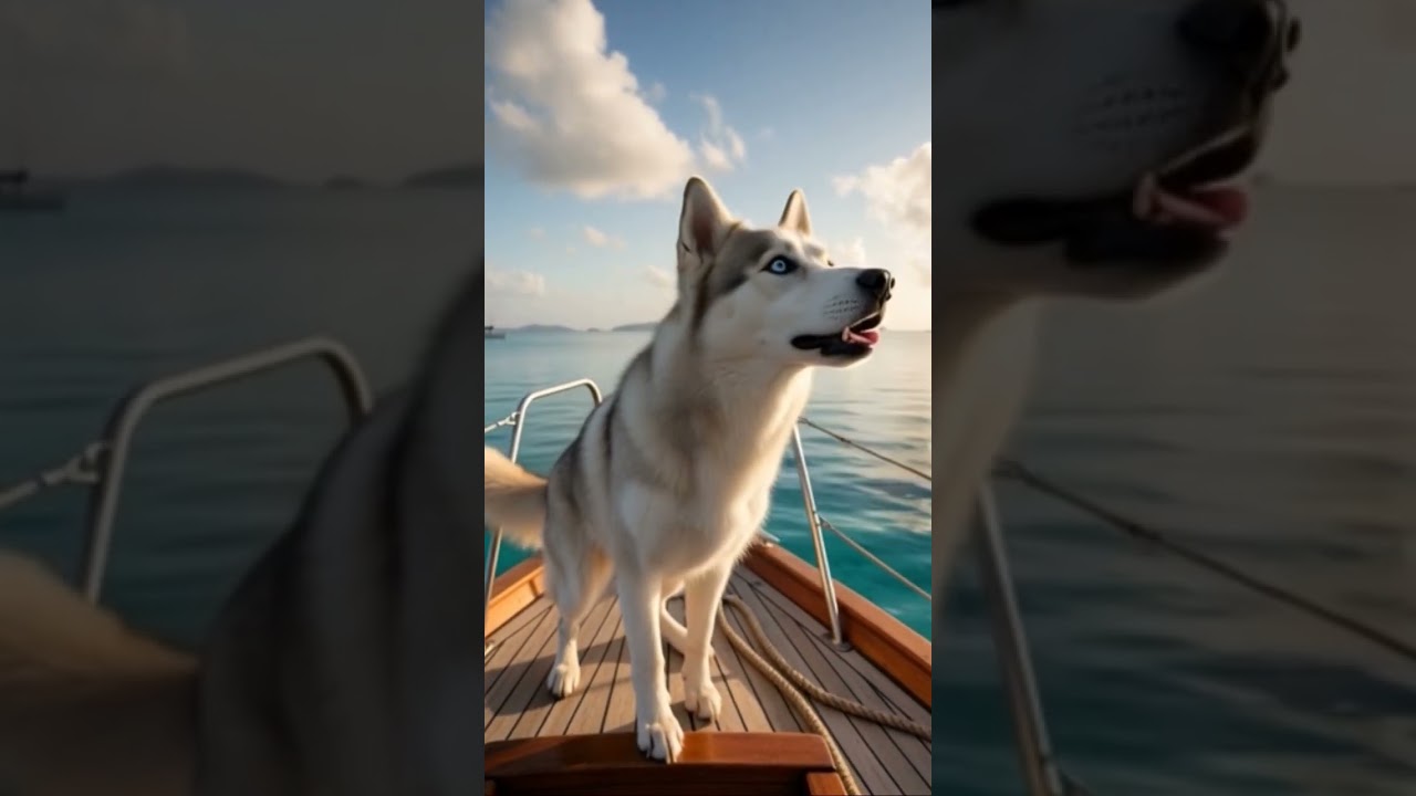 Relax ~ a husky is enjoying the view 