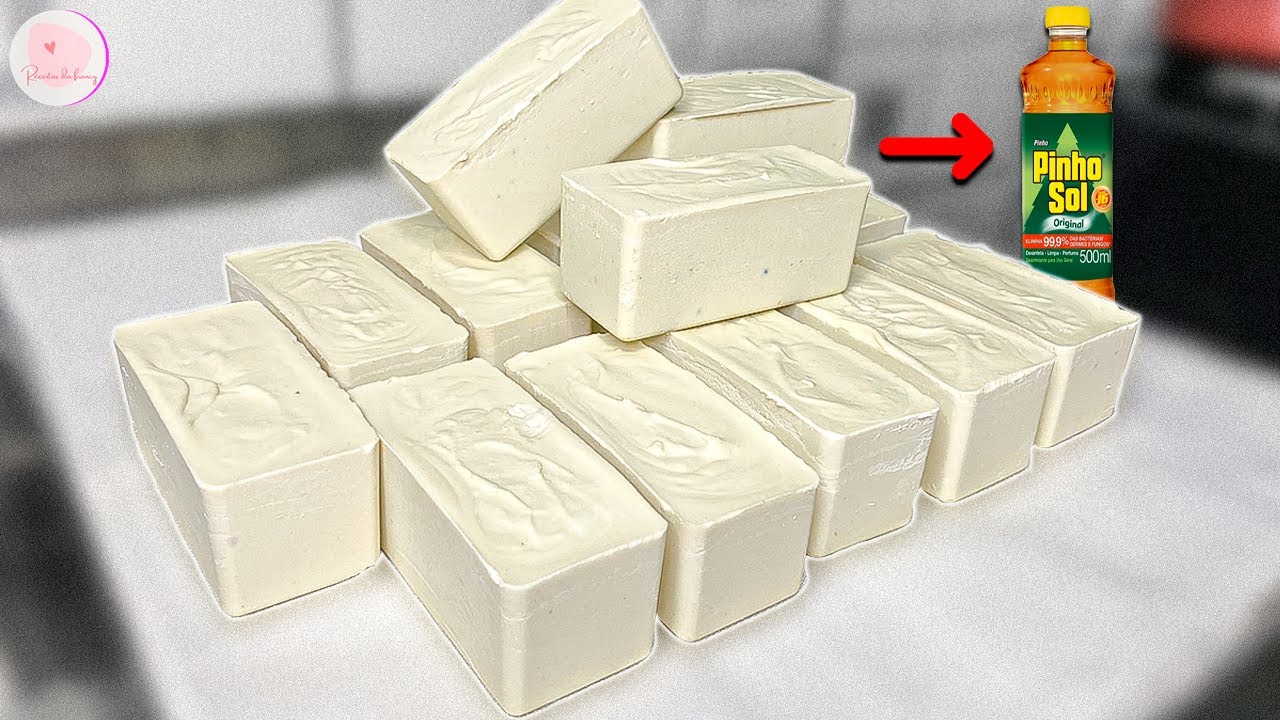 COMO FAZER SABÃO CASEIRO EM BARRA DE PINHO SOL SUPER PERFUMADO