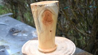 Woodturning a Leylandii Vase