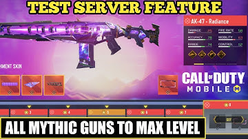 *NEW* Codm Mythic Guns To Max Level Season 3 And Season 4 Test Server | Codm Test Server