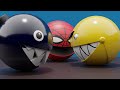 Gold Pacman 3D vs Chain Chomp and Pacman Spider