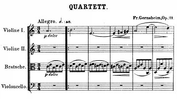 Friedrich Gernsheim - String Quartet No. 2, Op. 31 (1875)