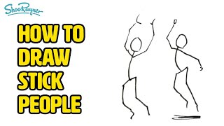 How to Draw Stick Figures to begin drawing Cartoon People