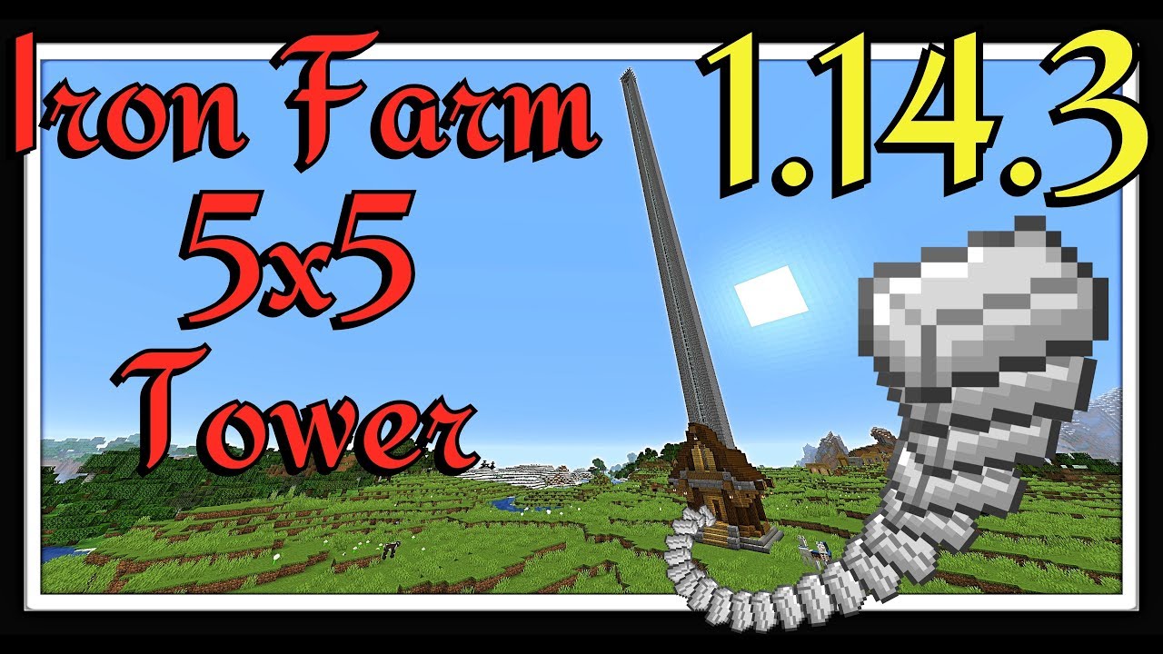 Minecraft Tutorial Small Iron Farm Tower 5x5, makes 400 hr YouTube