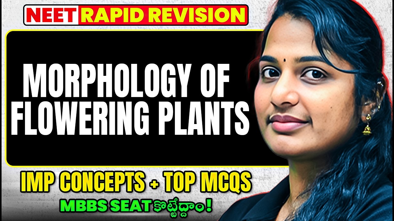 Morphology of Flowering Plants NEET One Shot | IMP Concepts + Top MCQs ...