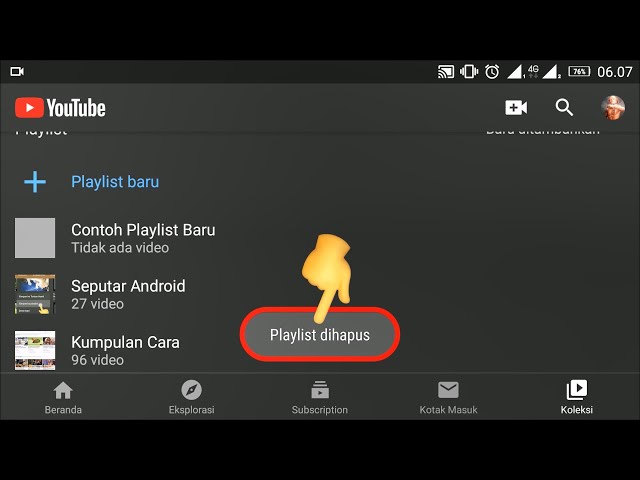 Cara Menghapus Playlist atau Daftar Putar Video di YouTube dengan HP Smartphone Android class=