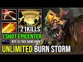 WTF Unlimited Burning Sand Storm First Item Radiance 1 Shot Epicenter Sand King Dota 2
