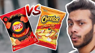 Cheetos Flamin Hot Vs Lays Sizzlin Hot Chips, short shortvideo trending foodshorts food spicy