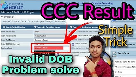 CCC Result DOB Problem solve | Invalid DOB Problem solve | CCC Result Date Of Birth Problem solve |