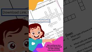 Skin and Bones Sort Crossword Puzzle Book for Kids Holiday Coloring Activities