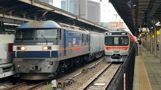EF210–304号機+コキ 1055レ名古屋駅高速通過