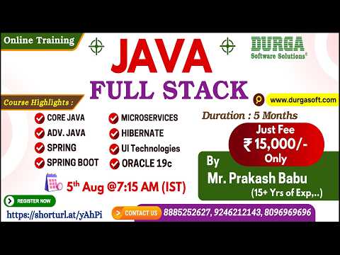 JAVA FULL STACK Online Training @ DURGASOFT
