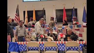 National Anthem sung in Diné at veteran event by 2 veteran granddaughters 