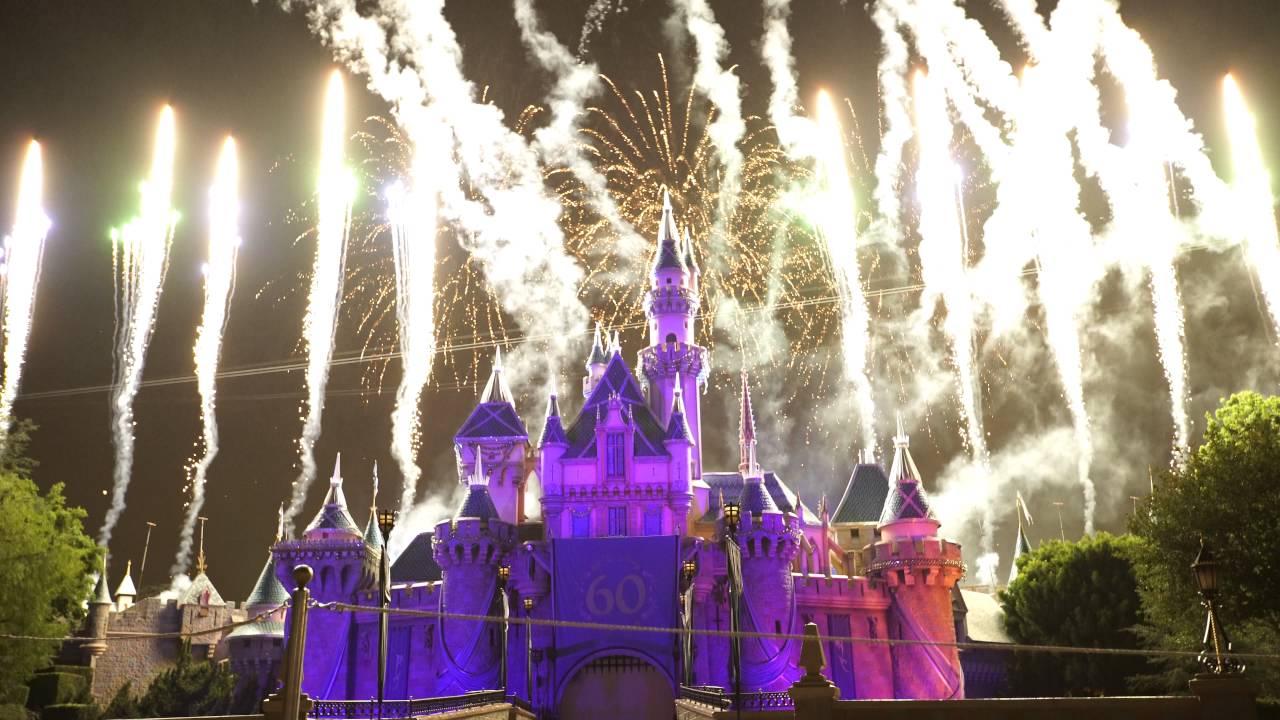 4K Disneyland Forever Fireworks the Front Row Castle 60th