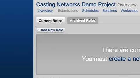 Casting Networks - Creating a Project and Adding a Role