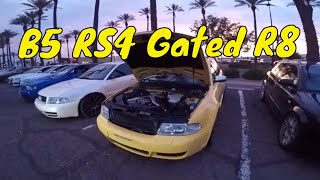 Car meet with rare audi's and rear wheel drive B5 S4 donuts! (gated R8)