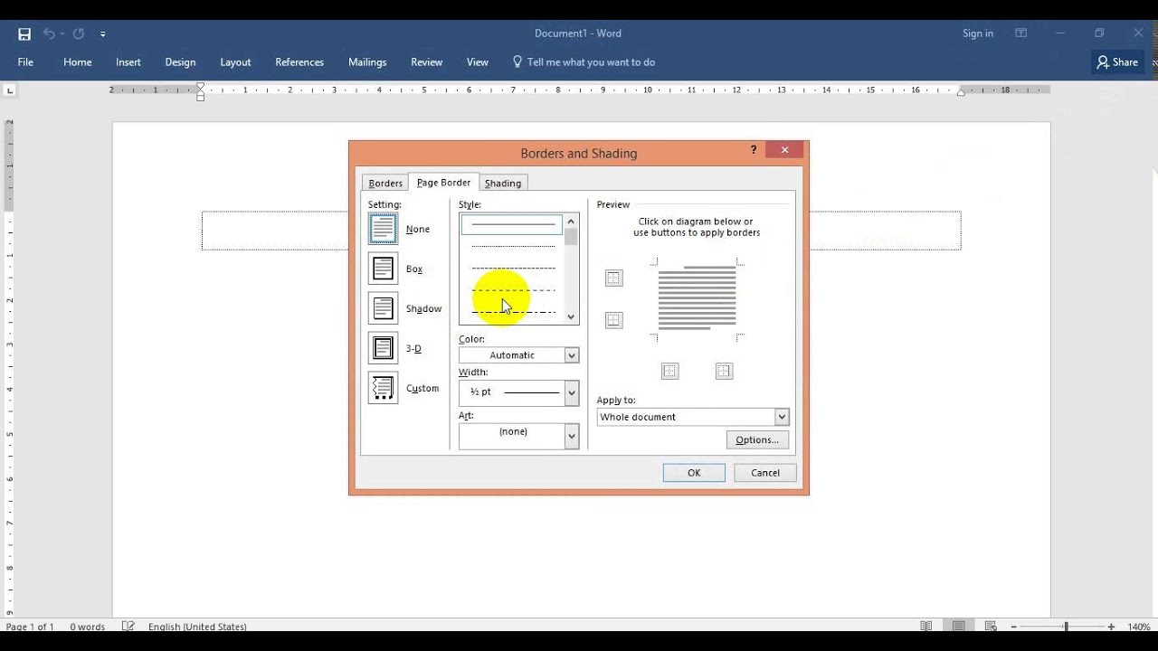 how to customize borders in word