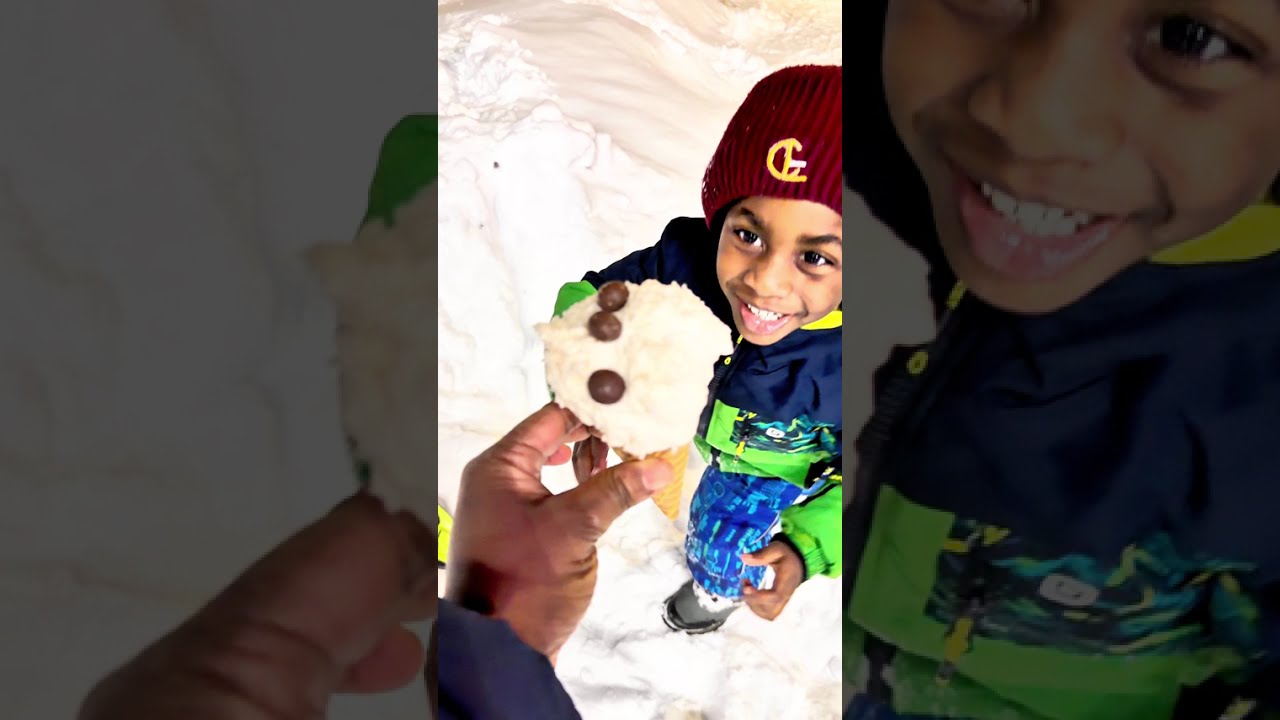 Making Vanilla Ice Cream on Snow. Easy Homemade Ice Cream Experiment😀