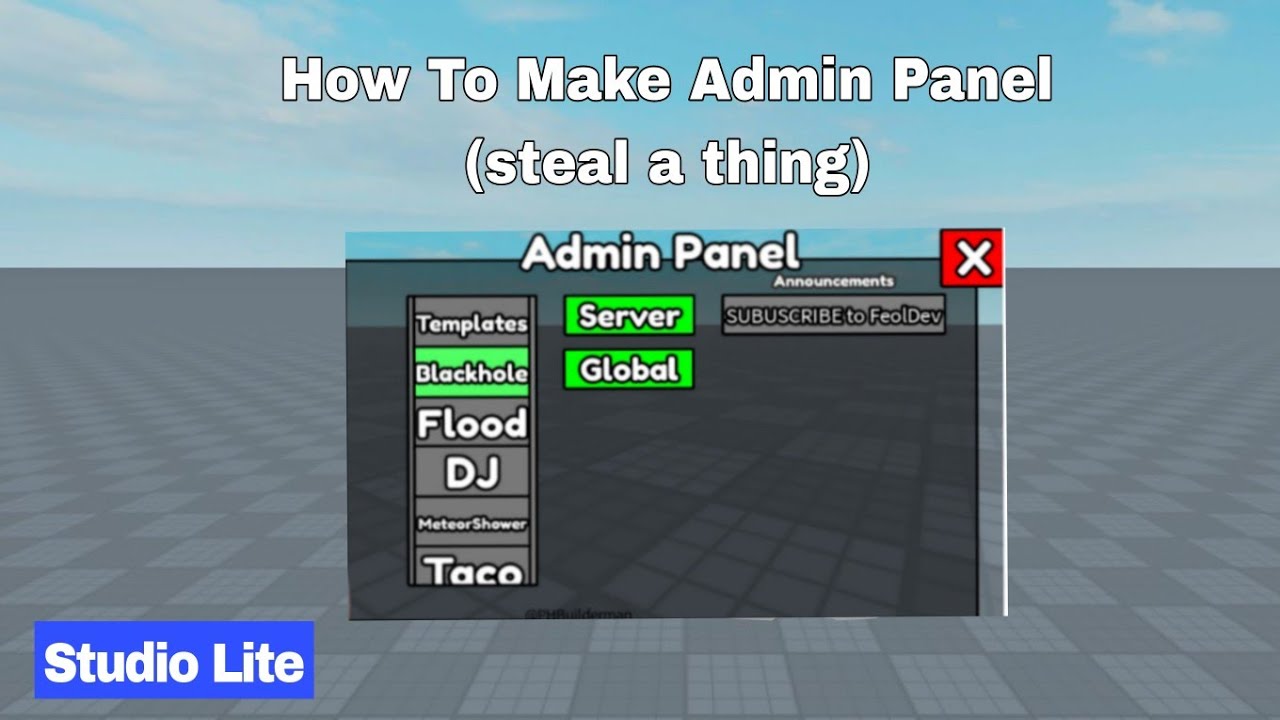 HOW TO MAKE ADMIN PANEL IN STUDIO LITE (Read discription) - YouTube
