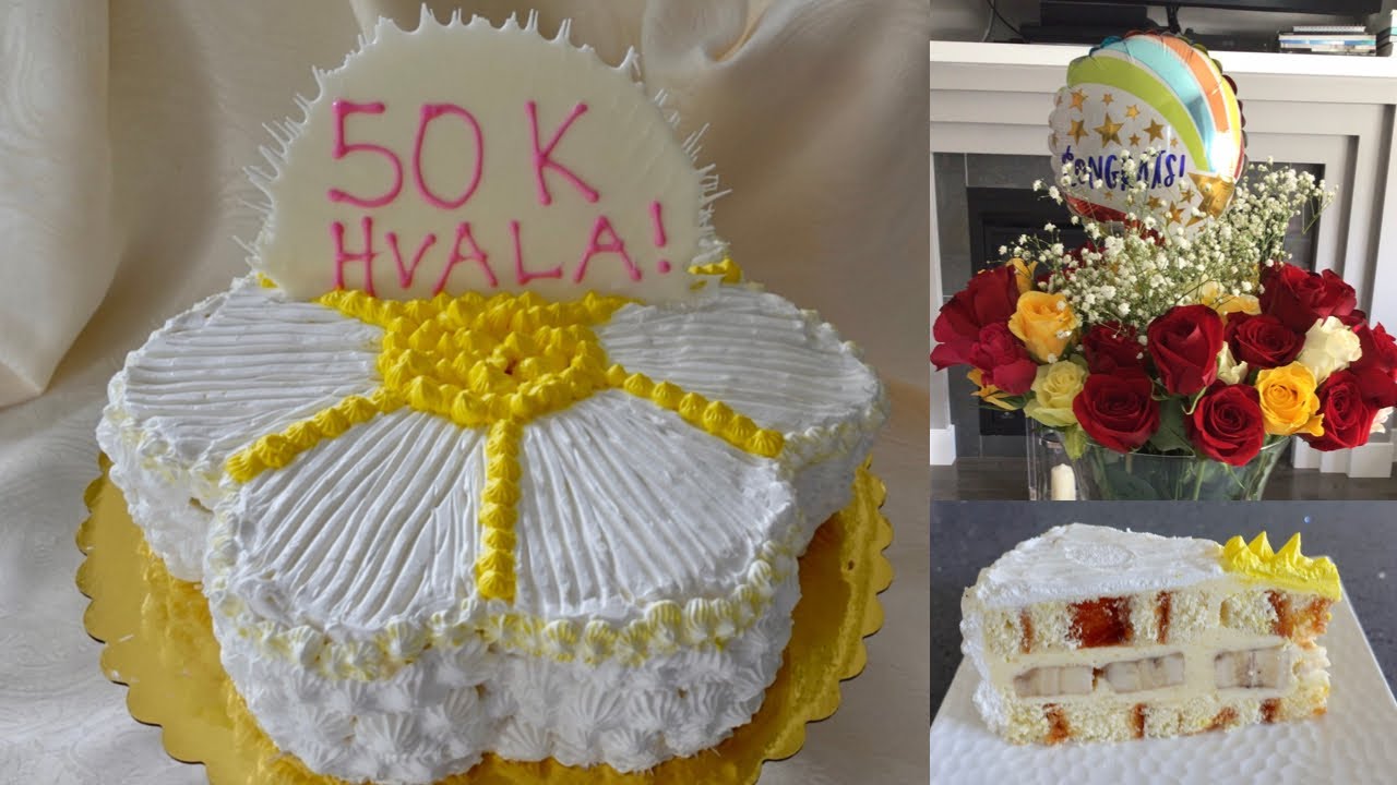 PREDIVNA KREMASTA TORTA S BANANAMA I ROLATIMA ZA 50000 PRATILACA 🎉