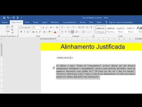 Dicas de Atalhos no Word - Alinhamento: Centralizado, Justificado, à Direita e à Esquerda