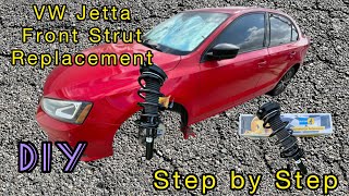 How to Replace Front Strut                                  Volkswagen Jetta   ( DIY )