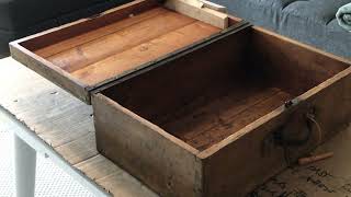 Part 12: My Grandfathers 1930 wooden tool chest: last actions glueing split wood areas