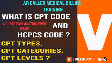 WHAT IS CPT CODE and HCPCS CODE? | CPT CODE TYPES, CATEGORY, LEVELS|ArCallerTraining| Vbillings