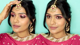 Plum and Gold Halo Eye | Indian Guest Makeup Look | Nishitha Vunnam