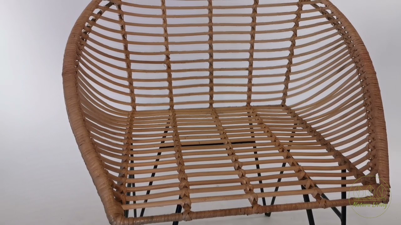 Scaun dining din ratan cu picioare metalice Lampung | www.NaturaLiving.ro