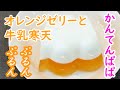 【長野県グルメ】かんてんぱぱ_ぷるんぷるんのオレンジゼリーと牛乳寒天