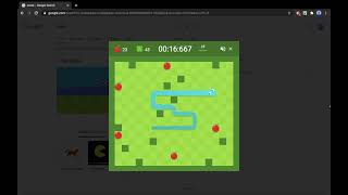 18.630s Google Snake Game Speedrun: Wall Mode, 25 Apples, 5 Apples