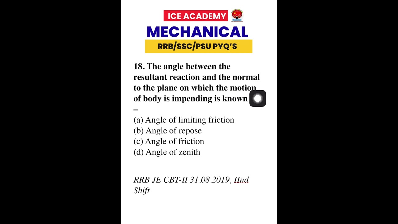 Crack  Mechanical Competitive exams , Q - 22 | 