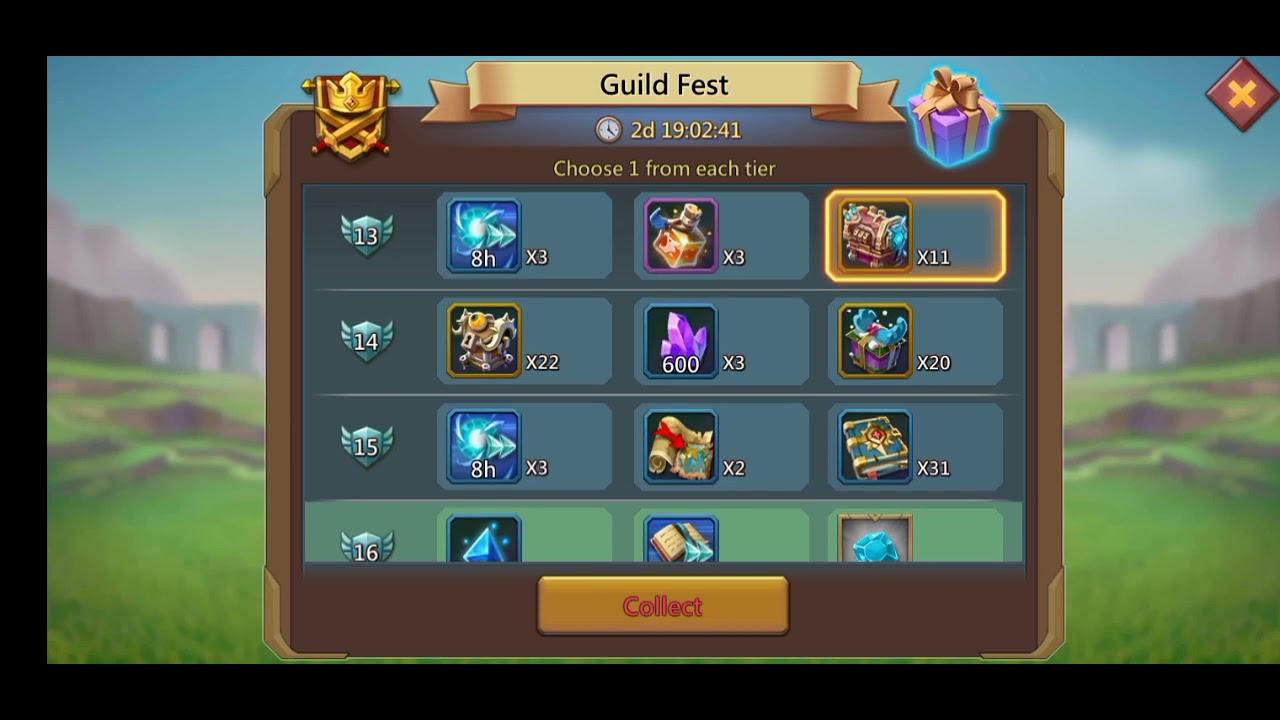 Master Guild fest and free archer tomes unlock T5 troops