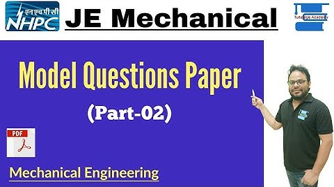 NHPC JE Mechanical Model Questions Paper (Part-02)||Mechanical Engineering MCQ||By Nishikant Sir||