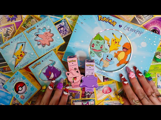 ASMR | Pokémon x Colourpop Collection Unboxing⚡️❤️ (Makeup Haul & Swatches)