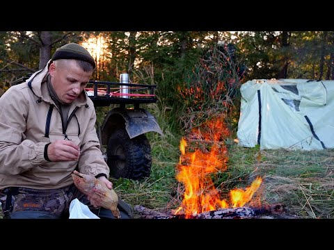 DUCK HUNTING. 3 DAYS IN THE WILD, LIVING IN A TENT, COOKING MEAT OVER A CAMPFIRE.