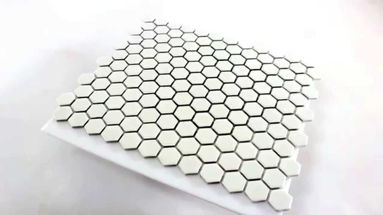 Hexagon Feinsteinzeug Mosaik Fliesen Weiss Matt Youtube