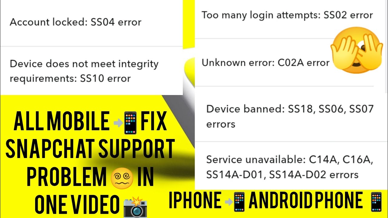 Snapchat All Error Fix 🔥 | SS04, SS02, SS10, SS18, C14A, C16A Error Solution | iPhone & Android 2025
