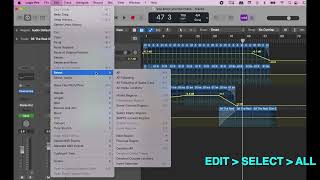 Logic Pro Tutorial: Selecting all (or multiple) regions in a project