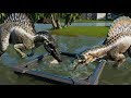 Jurassic World Evolution - 2 Baryonyx 2 Suchomimus & 2 Spinosaurus Breakout & Fight! (1080p 60FPS)