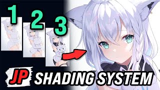 How to Shade Like Japanese Artists  The 1/2/3 Shadow system【TUTORIAL】