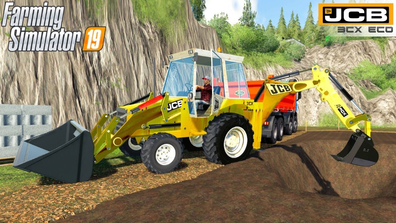 Farming Simulator 19 Jcb 3cx Eco Old Backhoe Loader Digging Dirt