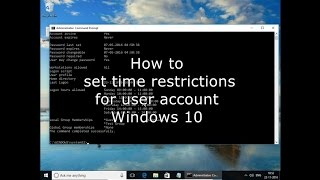 How to set time restrictions for user account Windows 10