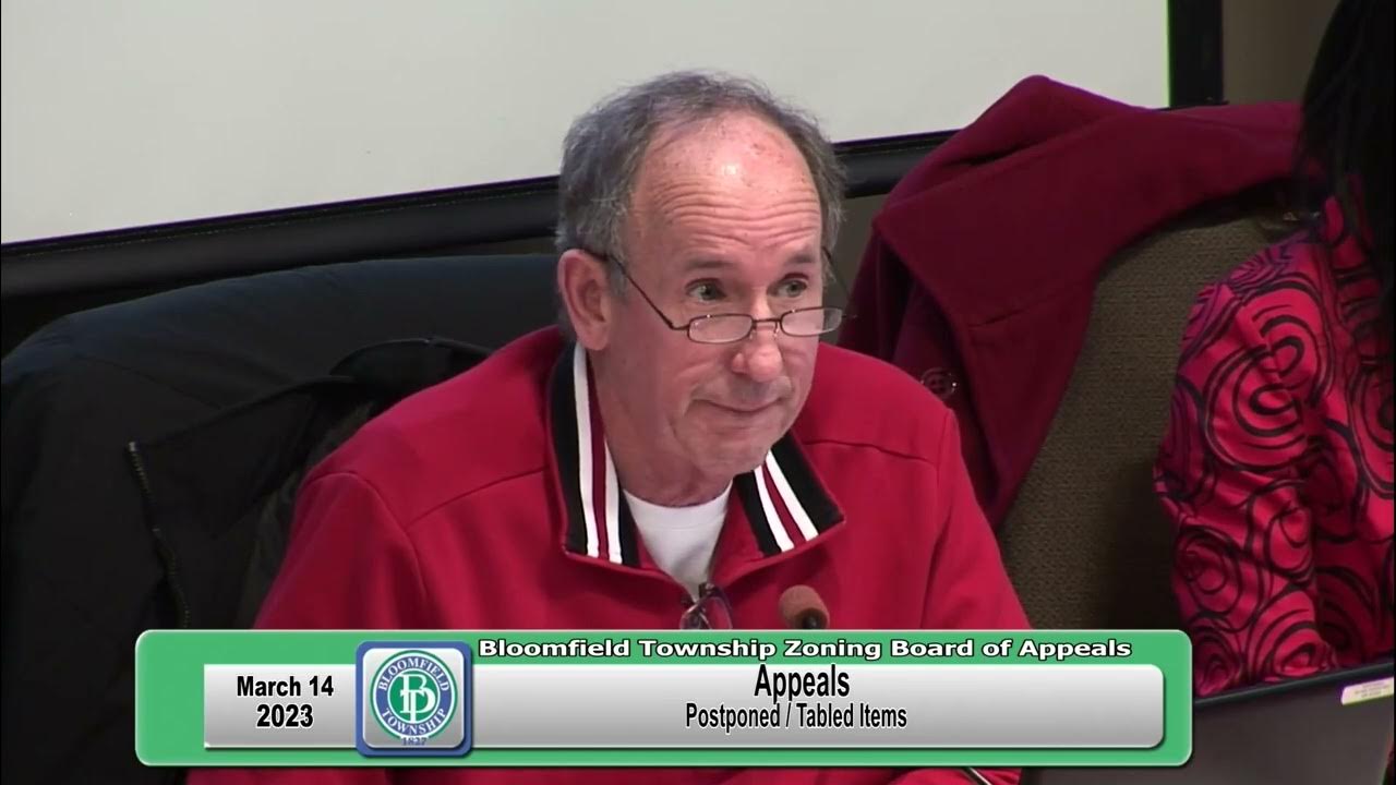 Bloomfield Township Zoning Board of Appeals Meeting March 14, 2023