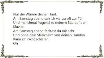 Hanne Haller - Samstag Abend Lyrics Hanne Haller - Samstag Abend Lyrics