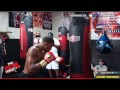Errol Spence Jr, Practically Busting The Heavy Bag Up Practicing Whipping Body Shots at Kell Brook